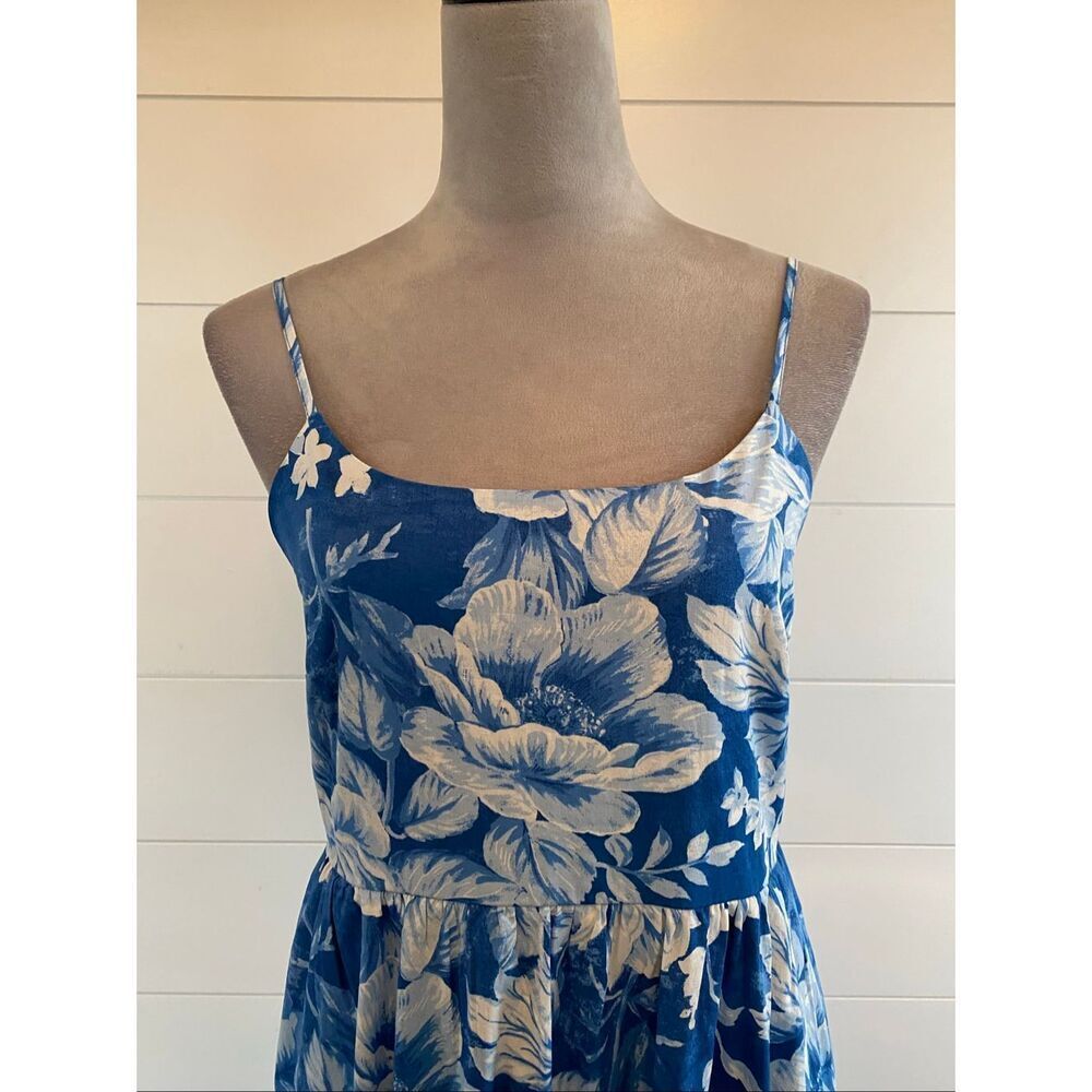 Joie blue floral maxi dress ankle length NWT Sz 10 - Picture 2 of 9